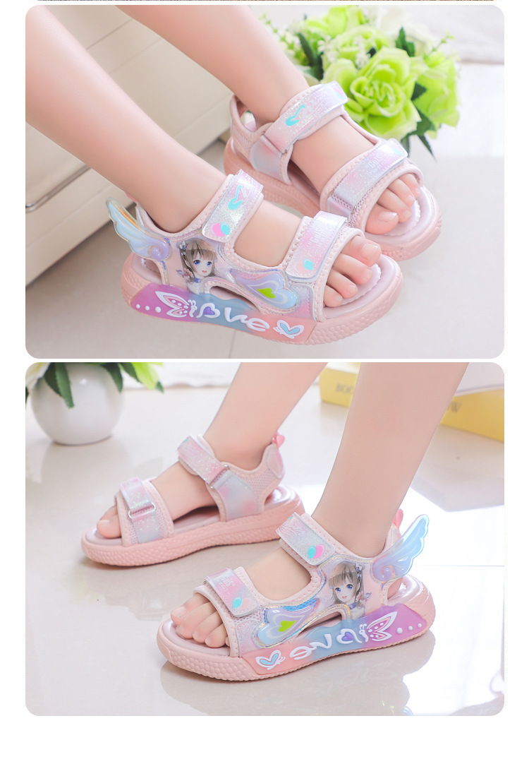2023 Sommer Neue Love Girl Sha Rutschfeste, vielseitige Sandalen für kleine und mittelgroße Prinzessinnenschuhe für Kinder_voghion.com