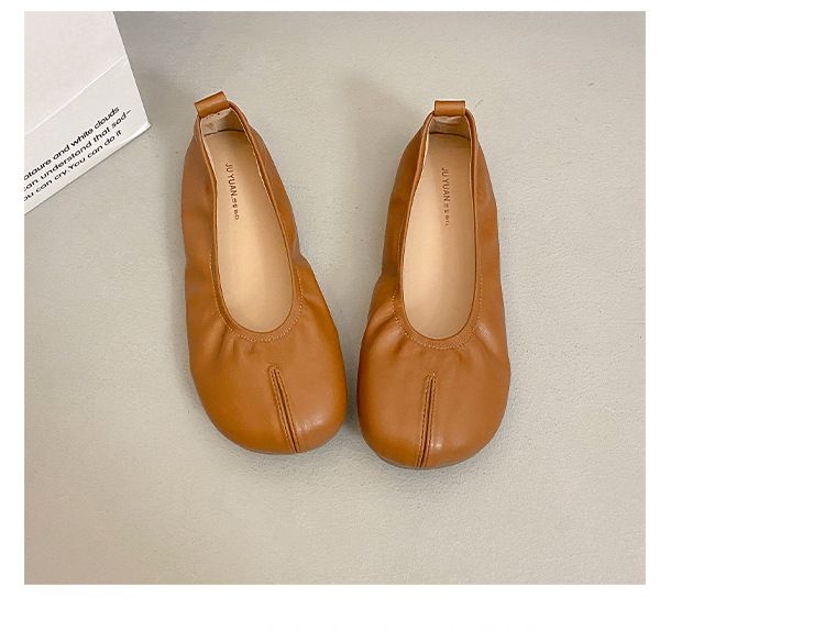 Scarpe singole da donna French Evening Breeze, primavera ed estate, suola morbida, superficie morbida, testa rotonda, bocca bassa, un pedale, doudou da donna_voghion.com