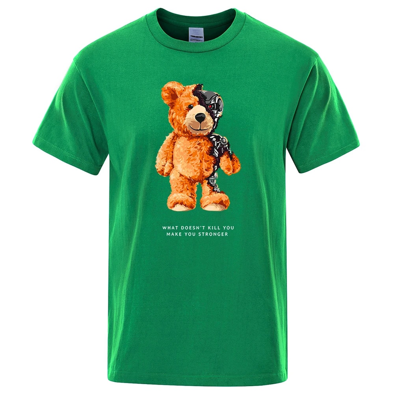 T-Shirt für Herren, kurzärmelig, Teddybär, zeigt Ihnen, was ich wirklich bin, wie T-Shirt, übergroße Baumwolle, modisch, lässig_voghion.com