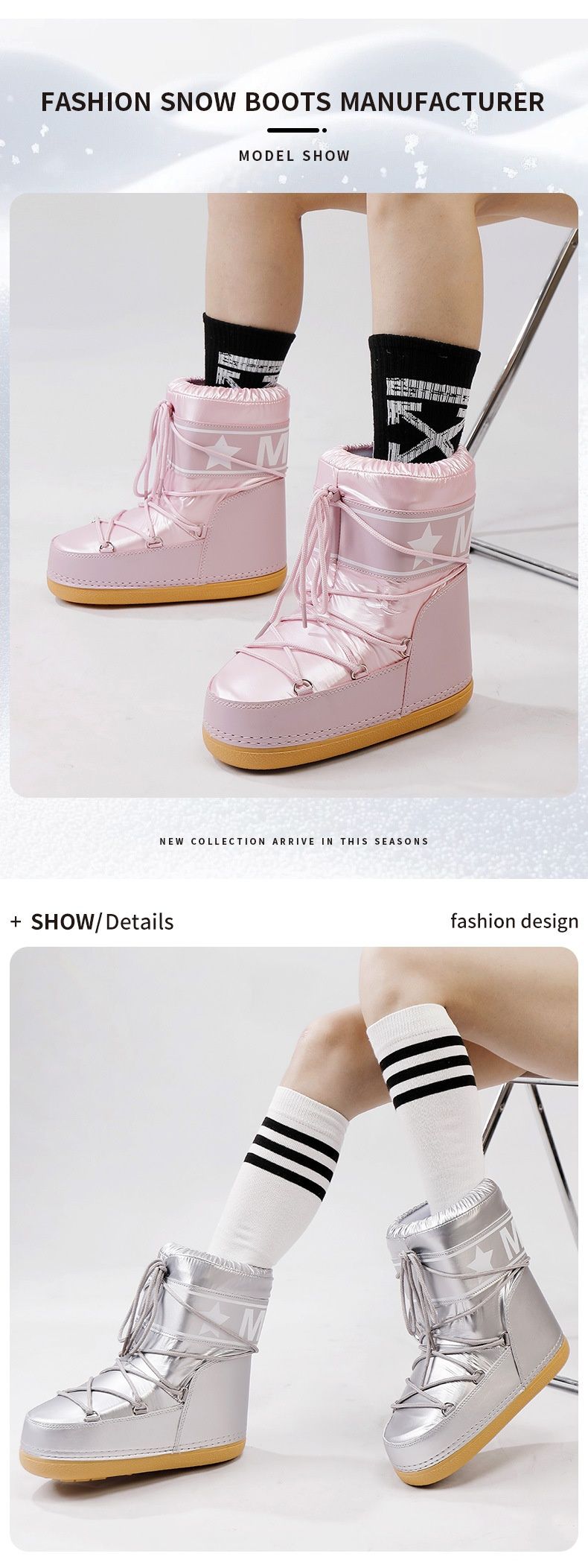 Voyage Walking In Series Cross-Border Trade Space For Women Winter Travel Ski Waterproof Non-Slip Mid-Calf Snow Boots_voghion.com