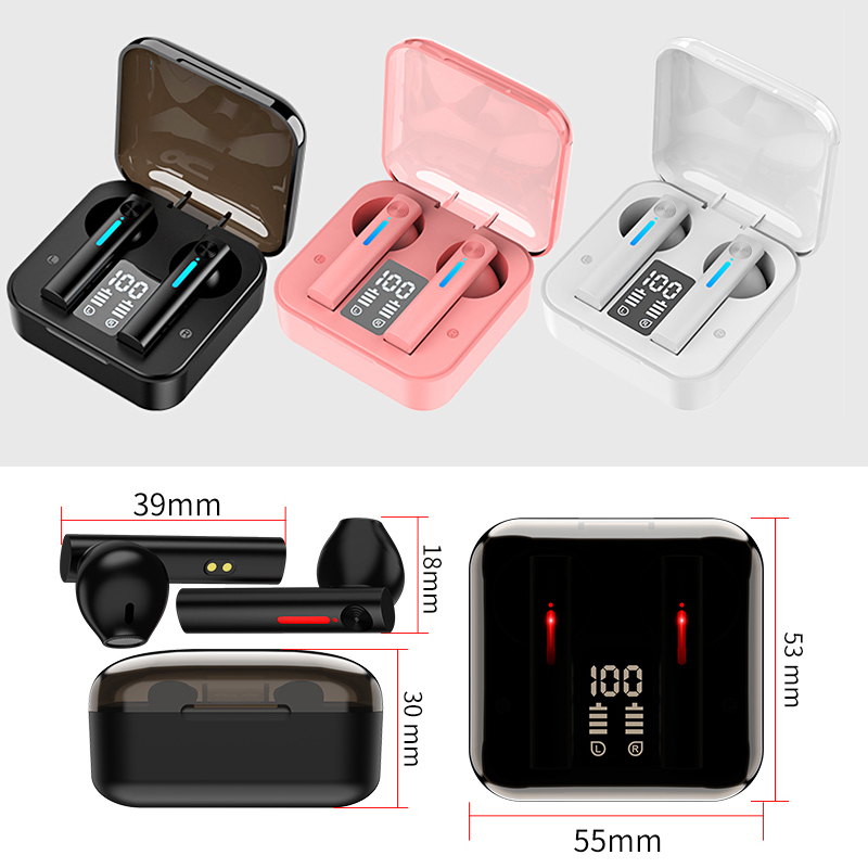 T13 TWS Wireless Earphone Stereo Bluetooth Earbuds In Ear Touch Control Digital Display With Microphone_voghion.com