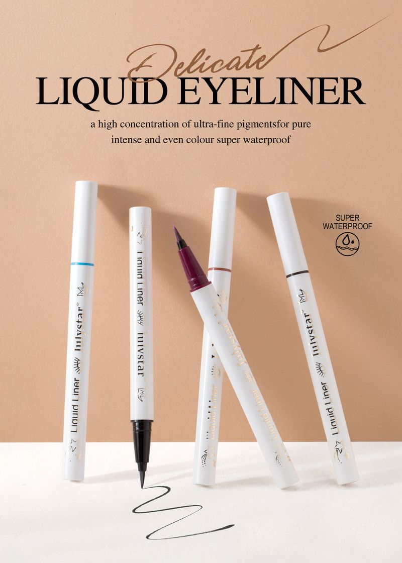 Julystar Langanhaltender wasserfester Eyeliner 6-teiliges Set für Augen-Make-up-Stift_voghion.com