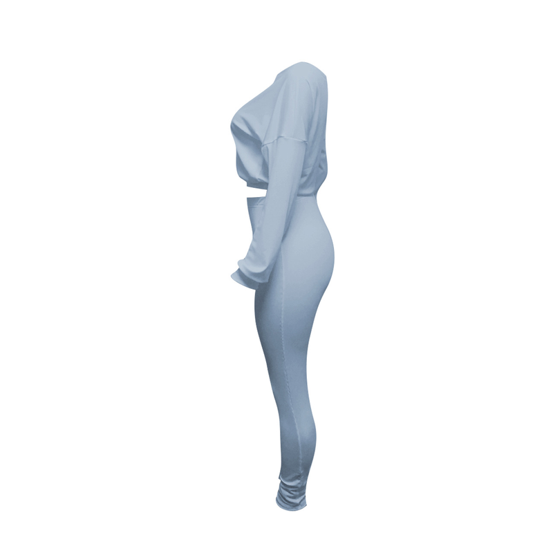 Women's ribbed athleisure suit_voghion.com