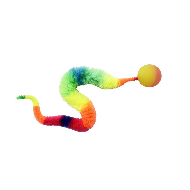 Neues Haustier-Katzenspielzeug, elastisch, Raupe, bunt, zur Linderung von Langeweile, realistisch, neckend_voghion.com