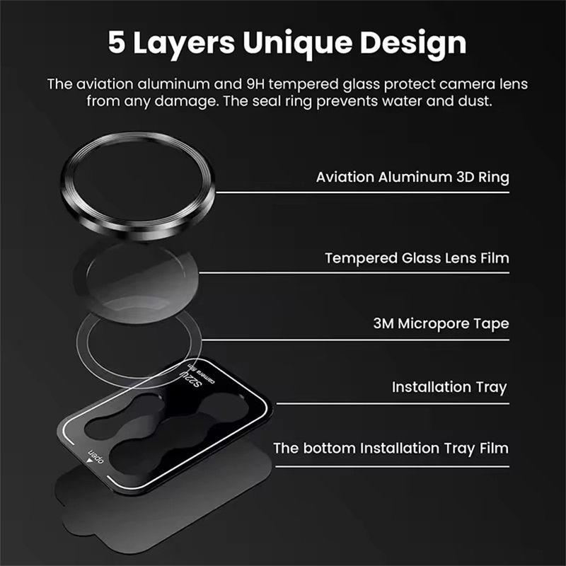 Camera Lens Protector For Samsung Galaxy Samsung Galaxy S25 S24 FE S23 S22 Plus Ultra Z Flip Fold 6 Metal Ring Glass Cover_voghion.com