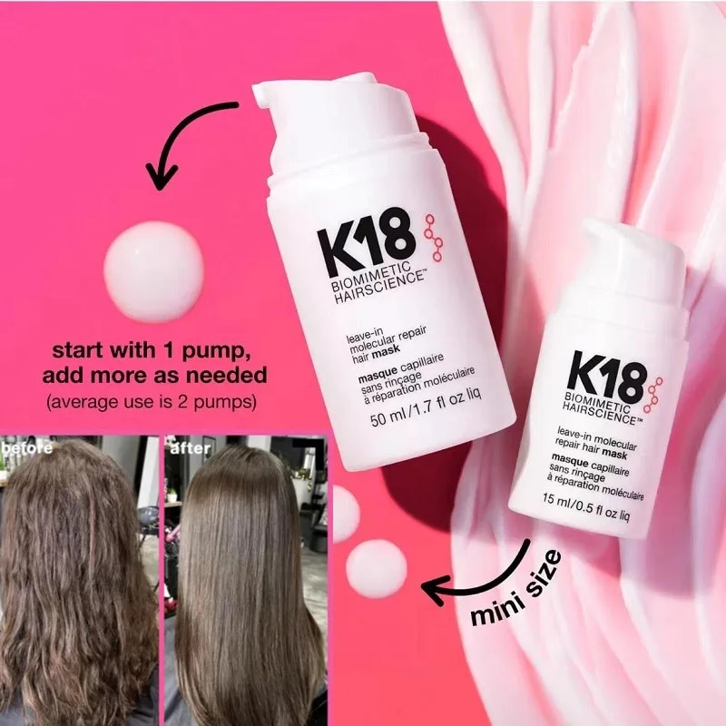 Original K18 Leave-In Molecular Repair Hårmask Skador Återställ Mjukt hår Djup Keratin Hårbottenbehandling Slät hårvårdsmask_voghion.com