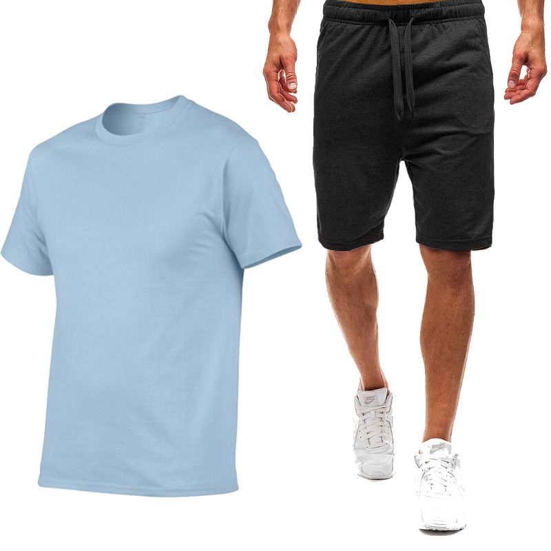 Direkt Liwwerung vun neie Summersport-Casual-T-Shirten fir Männerkleeder, Fitness-Lafshorts a Kuerzärmelkostümer_voghion.com