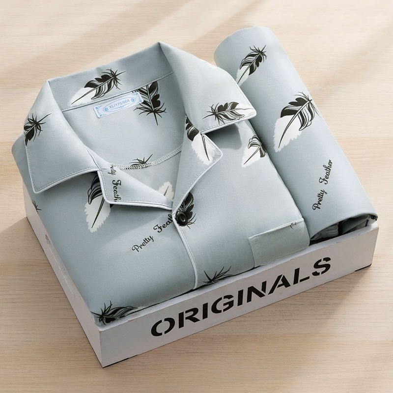 Pijamas de alta gama 100% de manga larga para primavera y otoño de 2023, nuevos trajes casuales de verano para jóvenes de mediana edad y mayores._voghion.com