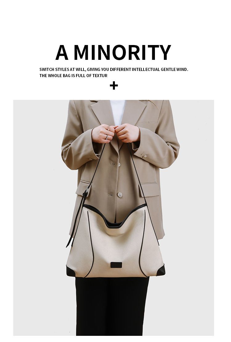 Trendy Shoulder Tote Bag For Women - Casual Canvas Crossbody Hobo Bag With Magnetic Closure, Spacious Interior & Stylish Stitching Details_voghion.com
