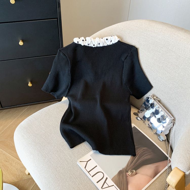 Abbigliamento donna estate nuovo design pois papillon slim t-shirt maglione di seta ghiaccio donna_voghion.com