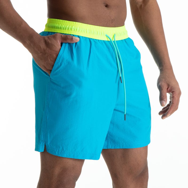 Pantaloncini da spiaggia da uomo in stile europeo - Impermeabili e foderati per spiaggia e nuoto (cavallo con tassello, vestibilità ampia, asciugatura rapida, nero/blu, dalla S alla XXL)_voghion.com