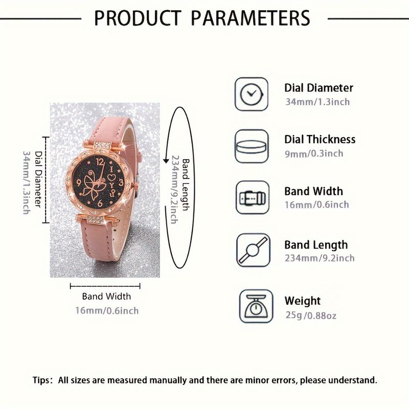 Naiste käekellad Naiste käekellad Moodne isiksus Lihtne käekell Butterfly Pearl Belt Kellakomplekt_voghion.com