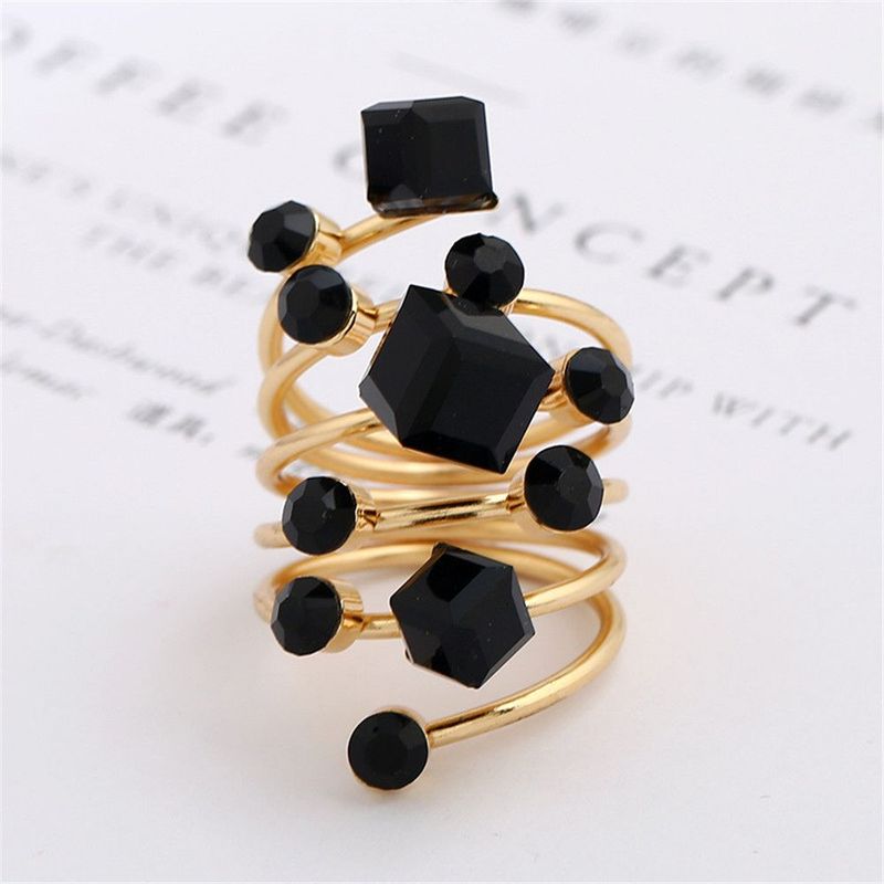 2025 Fashion Style Women's retro luxury diamond women's fashionable and colorful irregular shaped gemstone punk style pendant ring, Korean_voghion.com