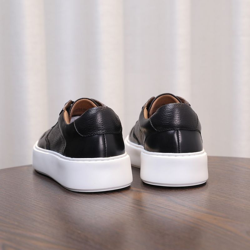 New Style 2025 New Breathable Leather Sneakers High-End Trendy Versatile Fashion Light Luxury Casual Men's Shoes_voghion.com