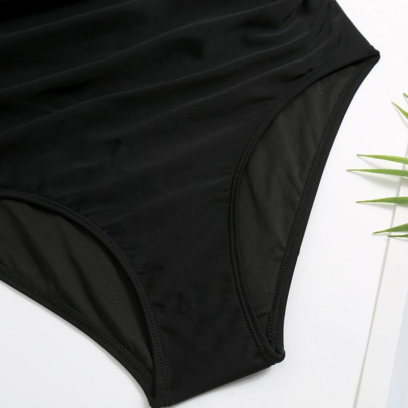 Venta al por mayor del fabricante del traje de baño de una sola pieza del bikini del color sólido atractivo de las mujeres_voghion.com