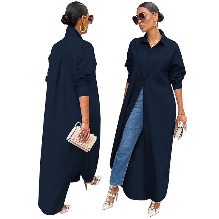 Camicetta da donna Camicette a maniche lunghe Moda Tinta unita_voghion.com