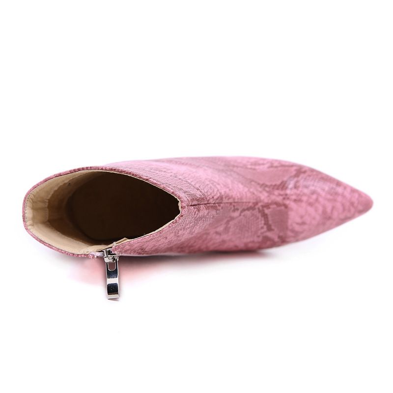 Women's Pumps pointed toe women's boots sexy stiletto high heels snakeskin pattern boots large size Martin short boots women's snake pattern_voghion.com