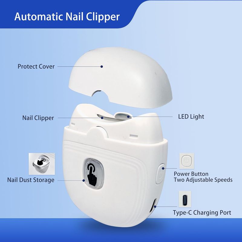 Automatischer Nagelknipser mit LCD-Display – wiederaufladbar über USB mit Speicher_voghion.com