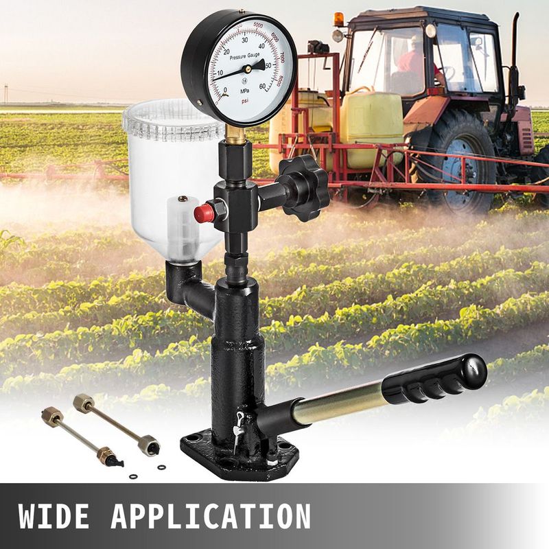 VEVOR 400Bar 6000PSI Diesel Fuel Injector Tester Diesel Injector Nozzle Tester With Dual Scale Gauge To Adjust Injector Nozzle Pressure And Testing Diesel Injector Nozzle Pop Pressure Tester_voghion.com