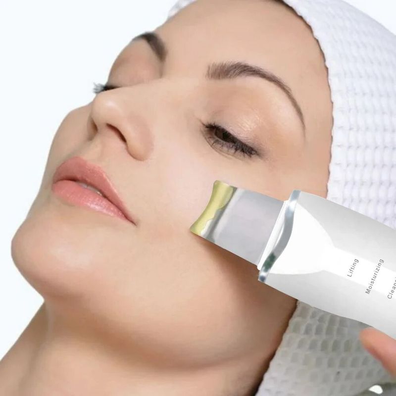 Facial Skin Scrubber, Ultrasonic Skin Spatula Face Blackhead Remover Machine_voghion.com