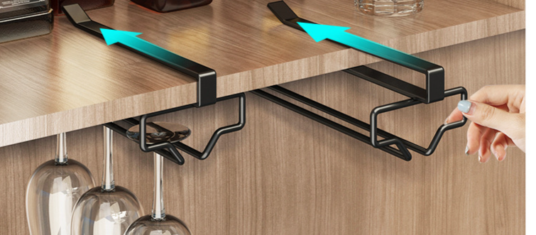Armoire à vin inversée sans perçage, étagère de rangement en verre haut de gamme, luminaire suspendu pour la maison, pièce décorative de luxe_voghion.com