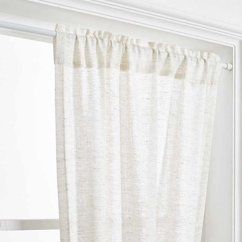 Cross Border Curtain Finished Product Rod Door Curtain Semi Light Blocking Solid Color Linen Gauze Curtain French Small Door Curtain Factory Direct Sales Wholesale_voghion.com