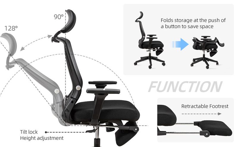 Ergonomic Office Chair With Lumbar Support & Headrest & Flip-up Arms Height Adjustable Rocking Home Office Desk Swivel High Back Computer Chair Warm Taupe Mesh Study Chair_voghion.com