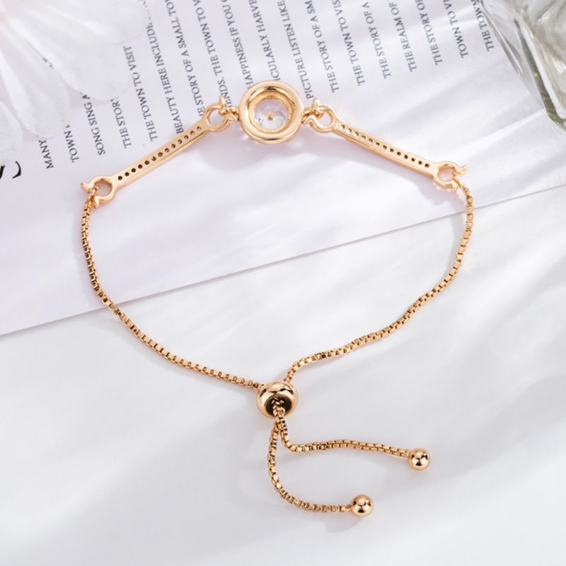 Pulseira feminina com pingente de diamante redondo e joia de coração, luxuosa, simples, com design de nicho, pulseira de personalidade_voghion.com