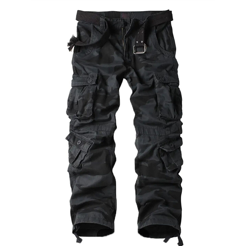 Herre bomull Kamuflasje Cargo bukser Rette ben Løse fritidsbukser Wear Wear Wear Bukser Herre_voghion.com