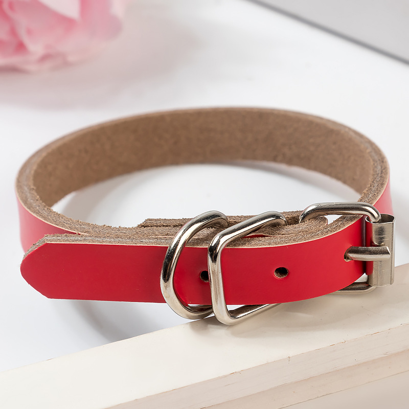 Pet Supplies Pure Cowhide Collar Dog Chain_voghion.com