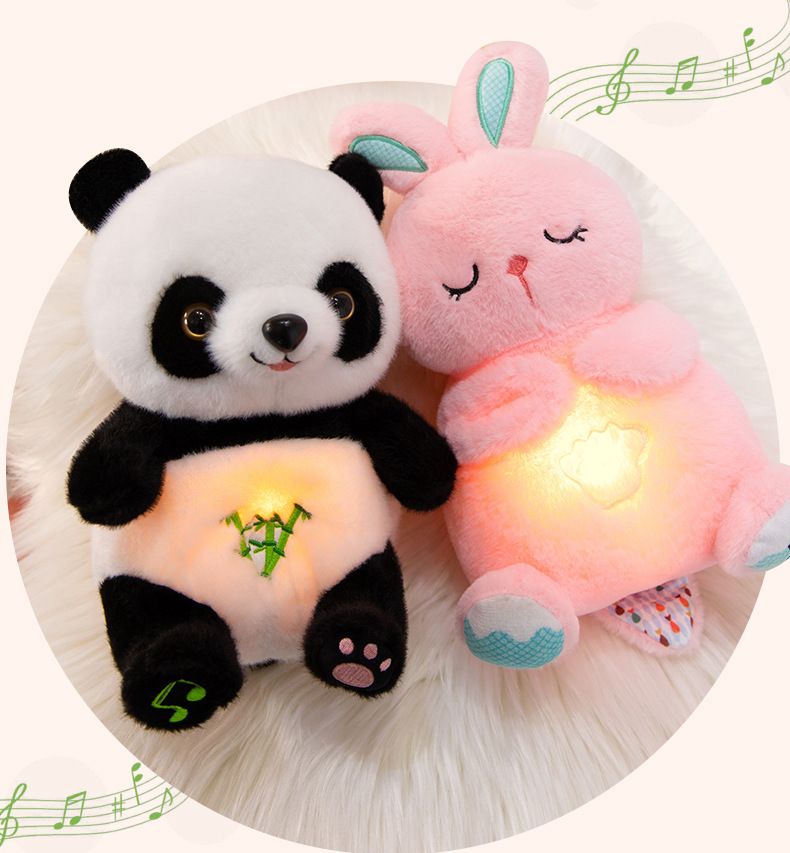 Nefes alan Ayı Su Samuru Peluş Bebek Rabubu Bebek Oyuncağı Bebek Sakinleştirici Eşlik Eden Uyku Müzikli Bebek Bebek_voghion.com