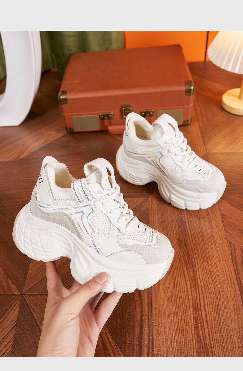 Thick soled dad shoes 2024 new autumn mesh breathable casual sports shoes, fashionable and versatile, with an inner_voghion.com