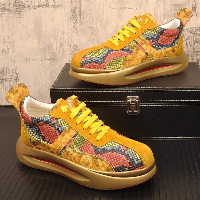Geschikt voor alle seizoenen Trendy dikke zool Veelzijdige kleurblokken Echt leer Heren niche-ontwerp Sportief Casual Papa Comfortabele Agan-schoenen_voghion.com