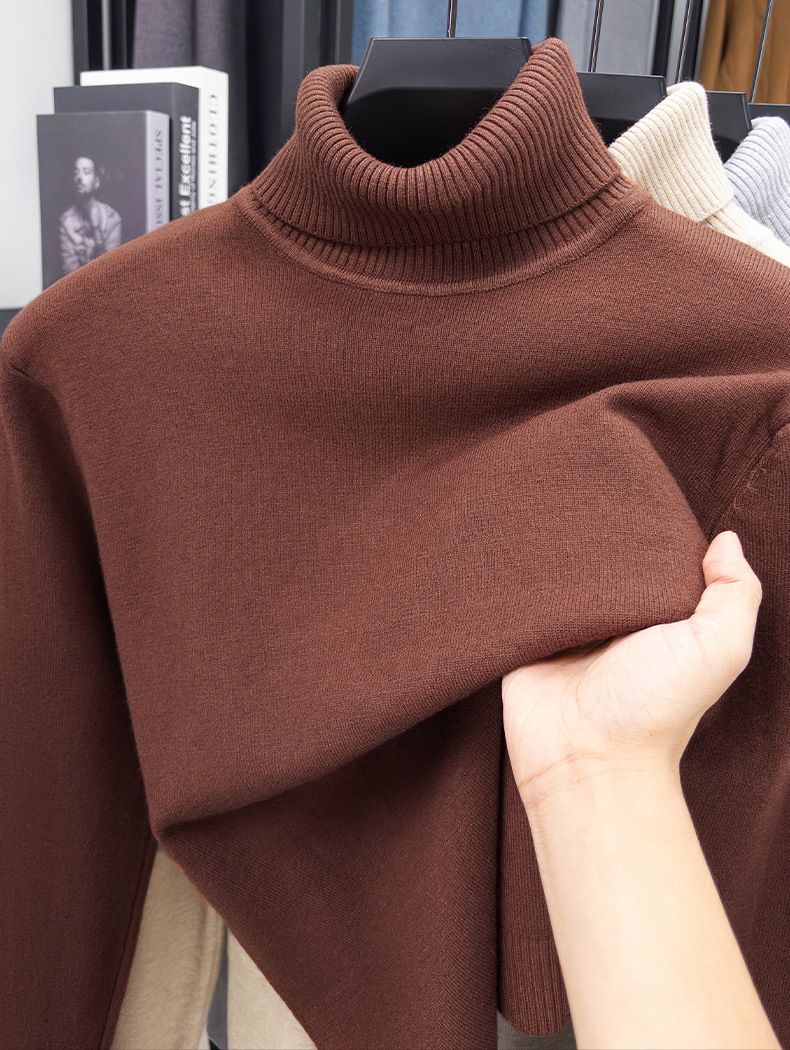 Thermo-Rollkragenpullover für Herren – Dicke Winter-Strick-Basisschicht (Schwarz/Dunkelgrau/Burgunderrot/Khaki, Größen M–XXXXL, unverzichtbares Wollmischgewebe)_voghion.com