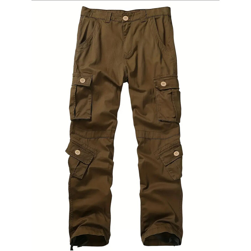 Herre bomull Kamuflasje Cargo bukser Rette ben Løse fritidsbukser Wear Wear Wear Bukser Herre_voghion.com
