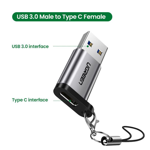 USB C típusú adapter USB 3.0 apa - USB 3.1 C típusú anya USB C adapter PC-hez, laptophoz, Samsunghoz, Huawei fülhallgatóhoz, USB adapter_voghion.com