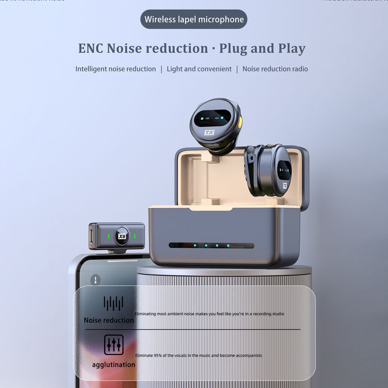 2,4G Wireless Mikrofon Magnetischer Clip On Mic Smartphone 50M Übertragungsreichweite Geräuschunterdrückung für iPhone 15/14/13/12_voghion.com