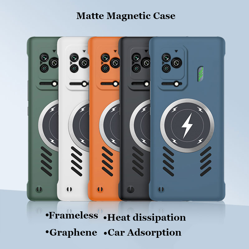 Frameless Heat dissipation Magnetic PC Case For Xiaomi Black Shark 5 4 4s RS Pro Magsafing Wireless Charging Shell Cover_voghion.com