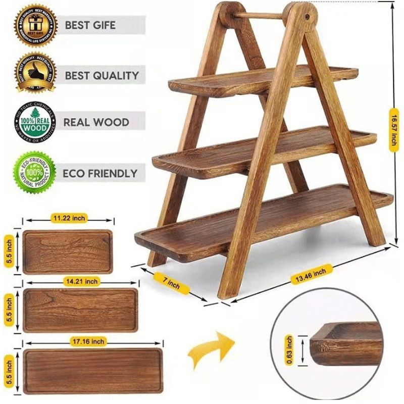 Obsttablett zum Servieren von Speisen, dekorative Tabletts zum Servieren von Speisen, Teller, Aufbewahrung und Organisation in der Küche, Snackteller, Teller aus Holz_voghion.com