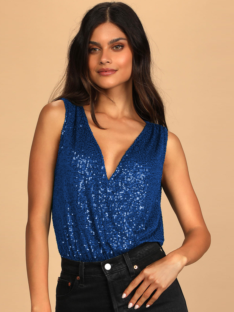 Damkläder Högkvalitativ flash nattklubb sexig V-ringad rygglös kändis paljettjumpsuit temperament elegant mångsidig botten_voghion.com