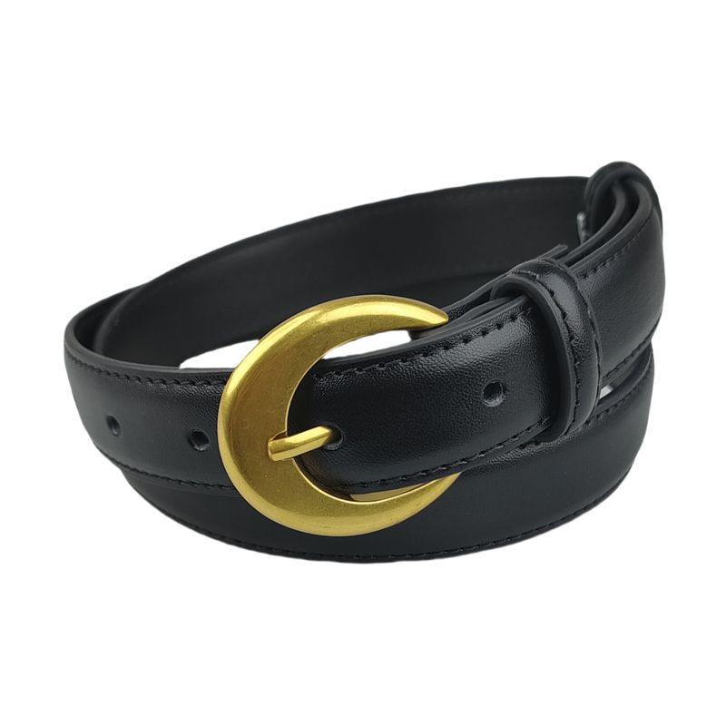 Cintura con fibbia ad ardiglione di alta qualità, semplice, versatile, decorativa, di tendenza, casual, da donna._voghion.com