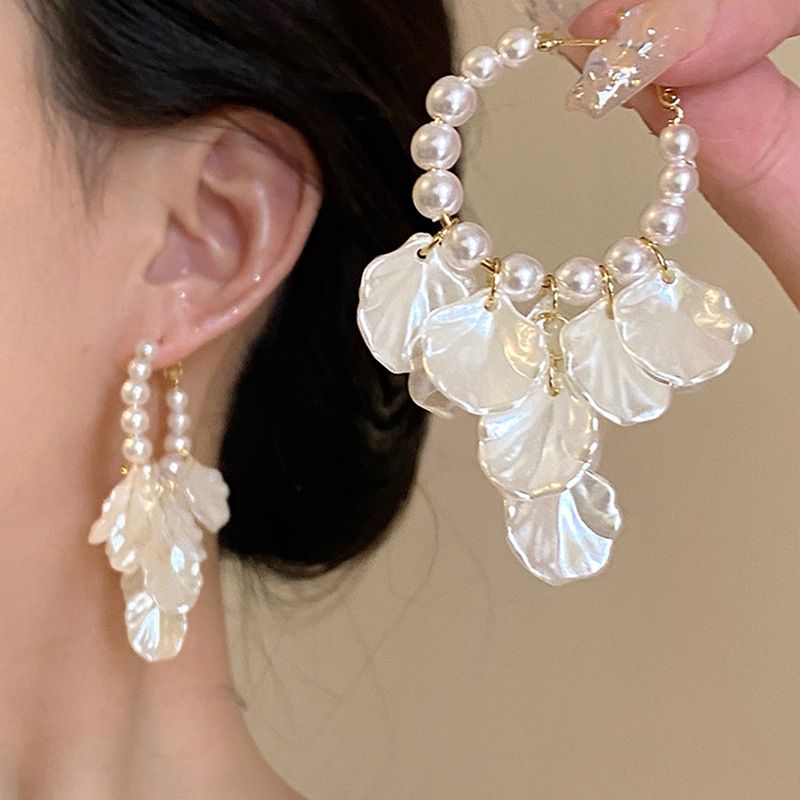 Orecchini pendenti in argento con fiocco elegante ultra immortale, fiore, luce francese, lusso, moda, stile letterario, dolci e versatili_voghion.com