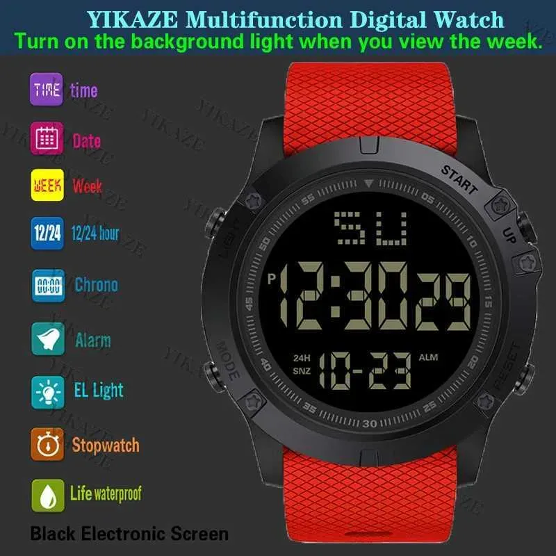 Orologio elettronico da uomo sportivo multifunzione militare impermeabile luminoso LED digitale per bambini con quadrante grande M250731_voghion.com