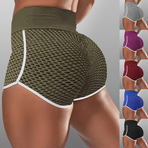 women's jacquard high waist hip-lifting running shorts _voghion.com