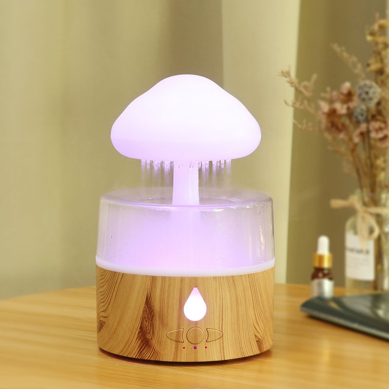Cloud Rain Humidifier - Colorful Ultrasonic Mist Maker Mushroom Aromatherapy Machine With LED Mood Lighting_voghion.com