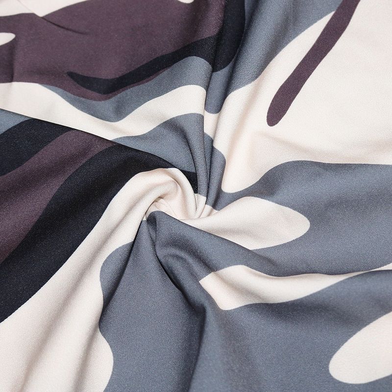 S390441 Spring Summer New Women's Casual Camouflage Print Zipper Split Elastic Waist Skirt_voghion.com