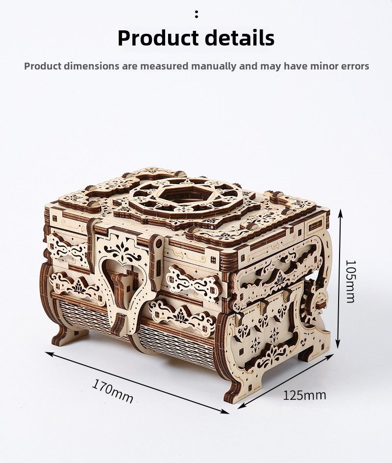 Rompecabezas de juguete educativo en forma de caja de madera tridimensional 3D, adorno de caja de madera hecho a mano para niños._voghion.com