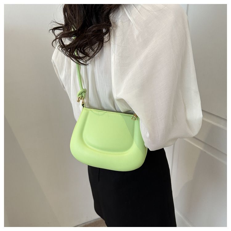 Borsa a tracolla 2024 nuova PU moda popolare tinta unita temperamento ascellare borsa a tracolla alla moda da donna invernale_voghion.com