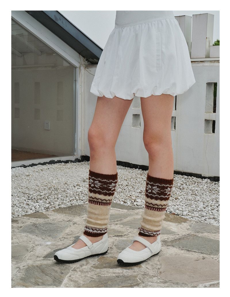 Chaussettes tricotées pour femmes, chaussettes droites et chaudes pour l'automne et l'hiver_voghion.com