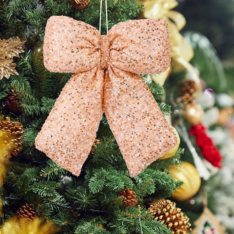 Glitter Bow Christmas Tree Ornaments – Elegant Holiday Decor For Xmas, Weddings & Parties (Large/Small, 6 Colors)_voghion.com